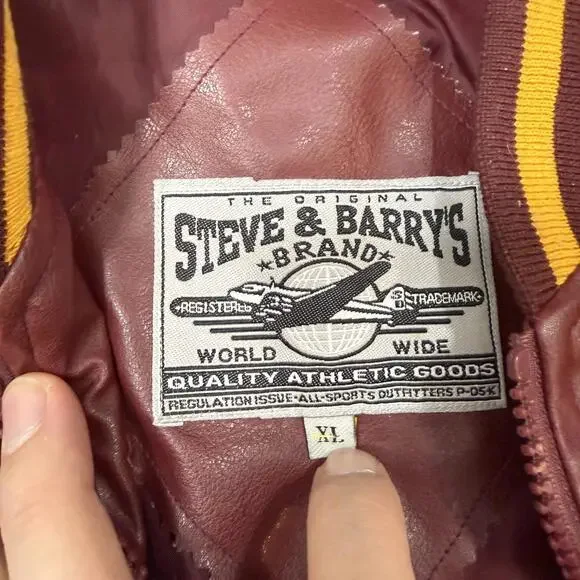 Steve & Barry’s Minnesota Golden Gophers Bomber Jacket Faux Leather Coat Mens XL - Picture 6 of 9